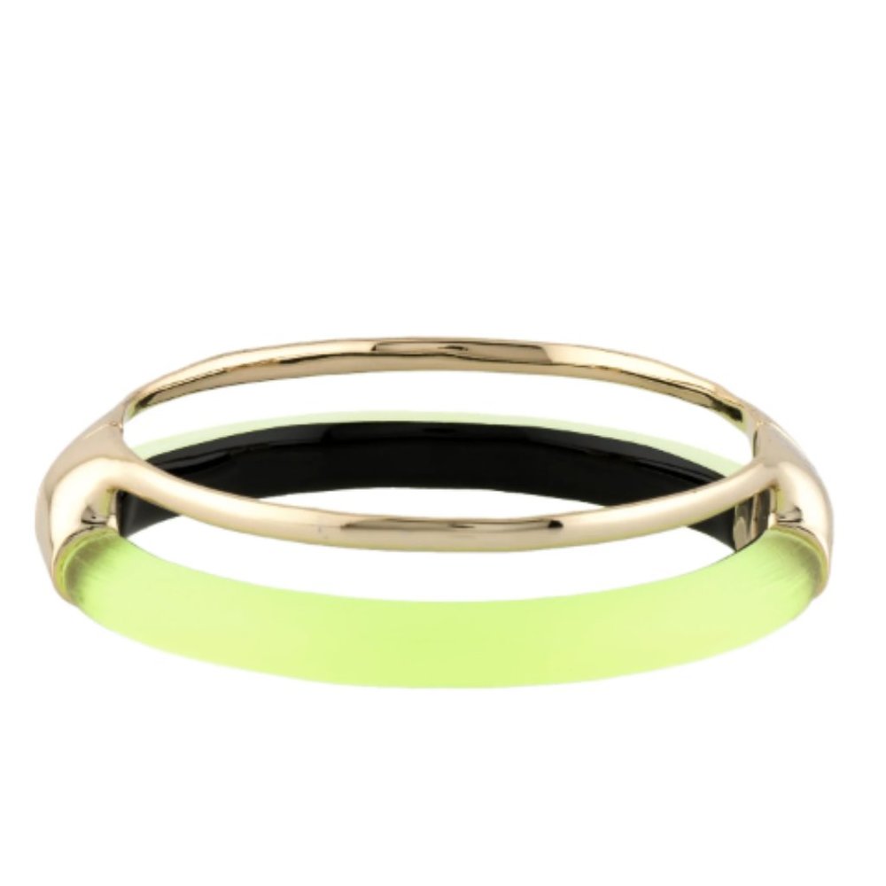 Alexis Bittar | Lucite Neon Yellow Double Band Liquid Hinged Bracelet